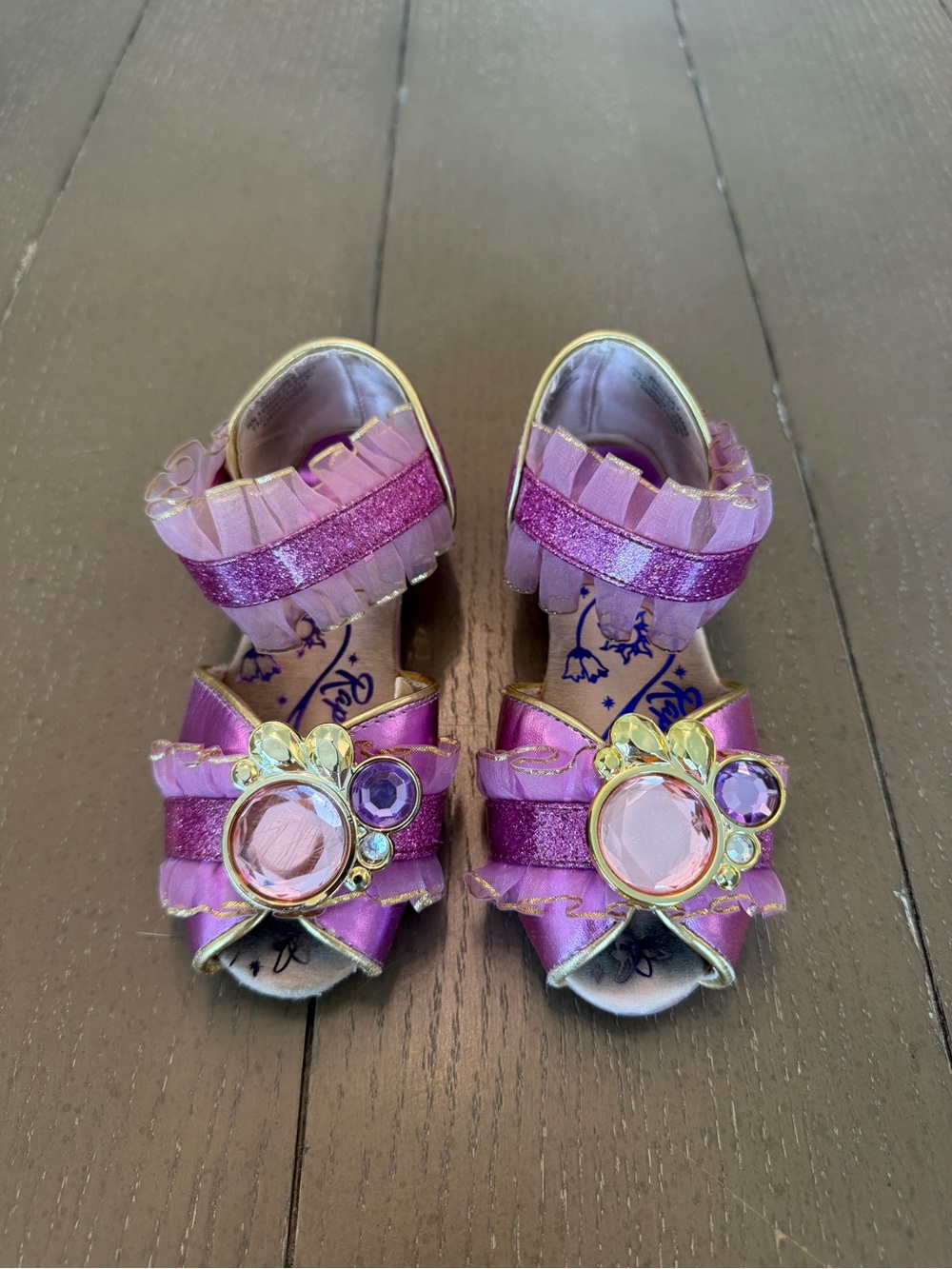 Disney Toddler Girls Pink Sparkly Sandals/Rapunzel Halloween Costume Shoes 9/10T